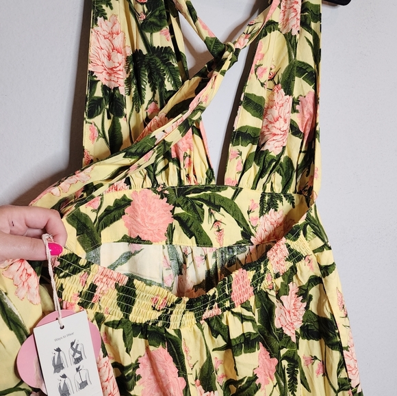 NWT Agua Bendita × Target Wideleg Botanical Sleeveless Jumpsuit size 1X - Picture 9 of 15